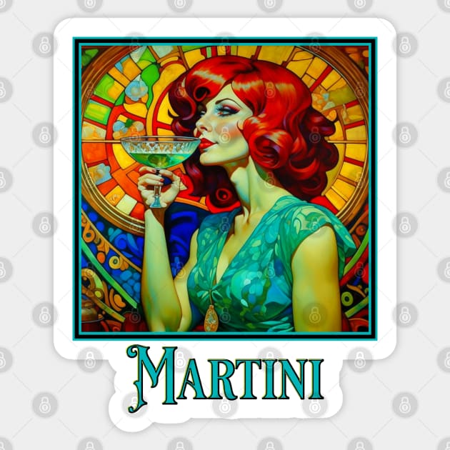 Art Nouveau Martini Sticker by HolidayBug